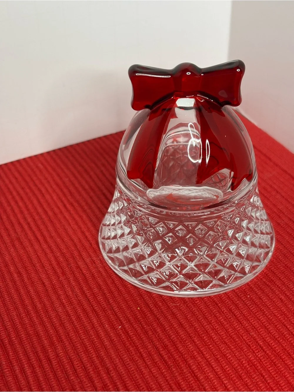 Mikasa Crystal Ruby Bell Covered Box “Celebrations” From The Rejoice Collection
